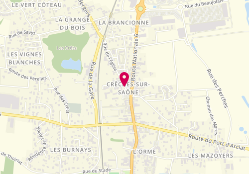 Plan de Tino Coiffure, Place de la Mairie, 71680 Crêches-sur-Saône