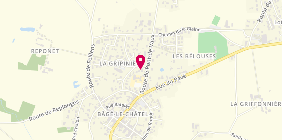 Plan de Borret Coiffure, 101 Route de Pont de Vaux, 01380 Bâgé-le-Châtel