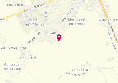 Plan de Les Ciseaux de Sandrine, 23 Rue Roses, 01340 Montrevel-en-Bresse
