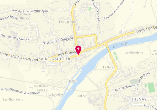 Plan de Symphonie Coiffure, 12 Place de l'Eglise, 36800 Saint-Gaultier