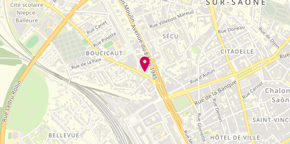 Plan de Top Coiff'71, 2 avenue Boucicaut, 71100 Chalon-sur-Saône