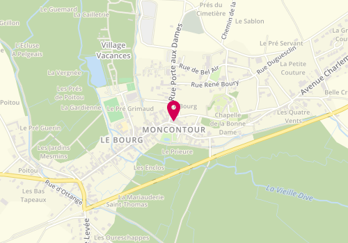 Plan de Le Clin d'Oeil Coiffure, 2 Bis Place du Souvenir Français, 86330 Moncontour