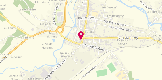 Plan de A.D.M Coiffure Pierette, 82 Grande Rue, 58700 Prémery