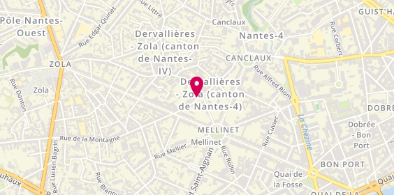 Plan de Coiffure Nathalie Hervé, 46 Rue de la Ville en Bois, 44100 Nantes