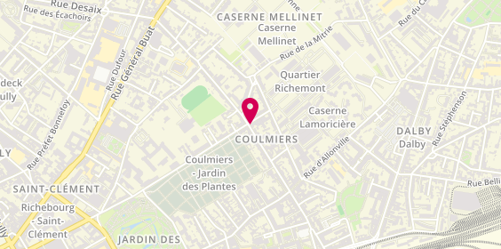 Plan de HB Coiffure, 58 Rue de Coulmiers, 44000 Nantes