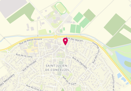 Plan de Coiffure Erik Vallon, 2 Rue des Écluses, 44450 Saint-Julien-de-Concelles