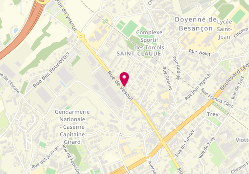 Plan de Les Cheveux de Cendrillon, 76 Rue de Vesoul, 25000 Besançon