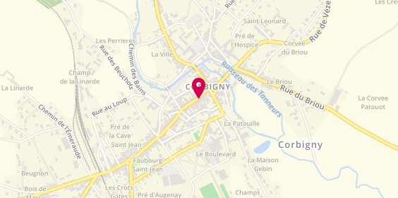 Plan de Virginie Coiffure, 9 Grande Rue, 58800 Corbigny