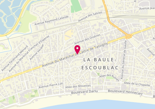 Plan de Christine Blanc Coiffeur Conseil, 154 avenue du Maréchal de Lattre de Tassigny, 44500 La Baule-Escoublac