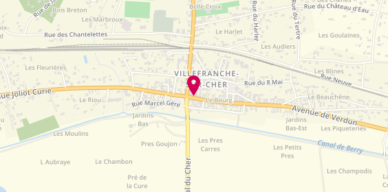 Plan de Euro Coiff'Lydie, 7 Avenue de Verdun, 41200 Villefranche-sur-Cher