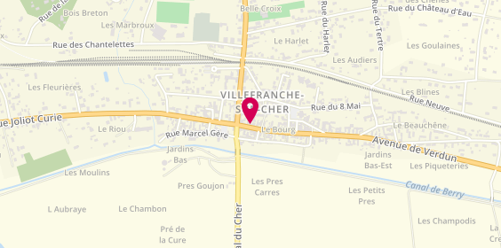 Plan de Techni'Coiffure, 9 avenue de Verdun, 41200 Villefranche-sur-Cher