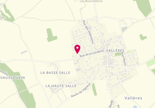 Plan de Vall'Hair Coiffure, 3 Bis Rue des Pommiers, 37190 Vallères