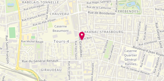 Plan de L'Atelier Coiffure By Ad et Eva, 156 Rue Giraudeau, 37000 Tours