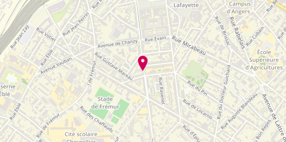 Plan de Laurence Coiffure Beaute, 120 Rue de Létanduère, 49000 Angers
