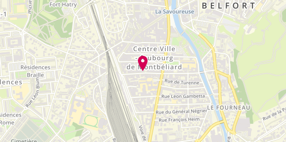 Plan de Blue coiffeur, 14 Rue Thiers, 90000 Belfort