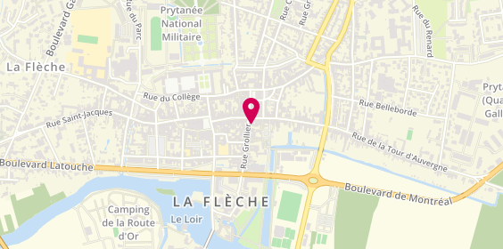 Plan de L'Atelier de Coiffure, 7 Rue Grollier, 72200 La Flèche