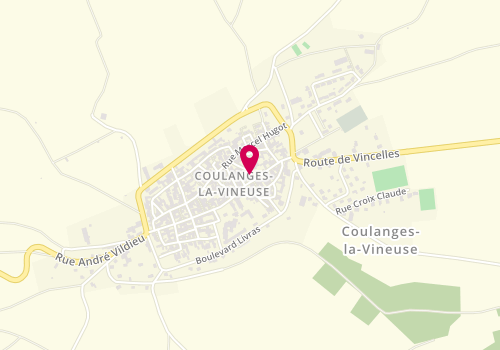 Plan de Marie-Odile Coiffure, 7 place de l'Église, 89580 Coulanges-la-Vineuse