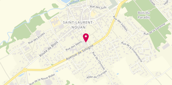 Plan de Aux Cheveux d'Ange, 18 Rue de la Poste, 41220 Saint-Laurent-Nouan