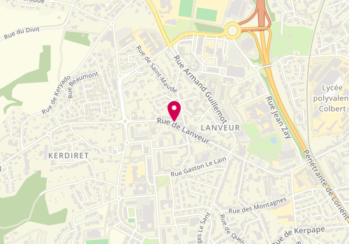 Plan de Coiffure Mixte Lanveur, 101 Rue de Lanveur, 56100 Lorient