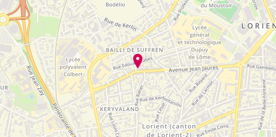 Plan de Hebras Coiffure, 27 Rue Jean de Merville, 56100 Lorient