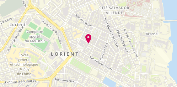 Plan de Cedric Sportiello Coiffure, 9 Rue de Liège, 56100 Lorient