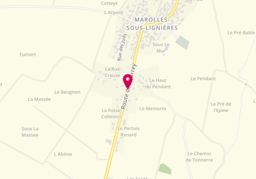 Plan de M.acoiffure, Route Charrey, 10130 Marolles-sous-Lignières
