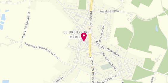 Plan de Nadège Coiffure, 4 Place de Verdun, 72370 Le Breil-sur-Mérize