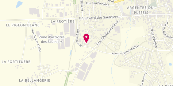 Plan de Murielle Coiffure, 58 Rue du Coteau de la Blinière, 35370 Argentré-du-Plessis