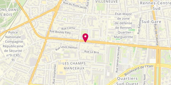 Plan de L'Odyssée Coiffure, 60 Boulevard Georges Clemenceau, 35000 Rennes