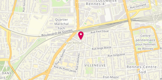 Plan de Sylvie Coiffure, 11 Rue Lobineau, 35000 Rennes