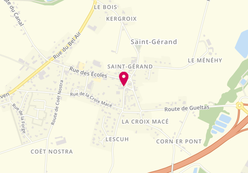 Plan de Respec'Tif Coiffure, 16 place de l'Église, 56920 Saint-Gérand-Croixanvec