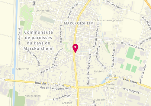 Plan de Ega Coiffure, 6 Rue du Marechal Foch, 67390 Marckolsheim