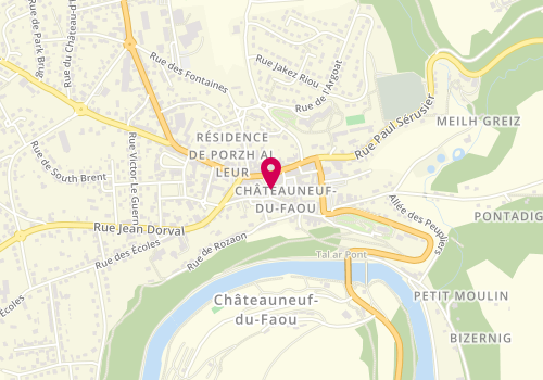 Plan de Coiffure Martin, 10 Place de la Résistance, 29520 Châteauneuf-du-Faou