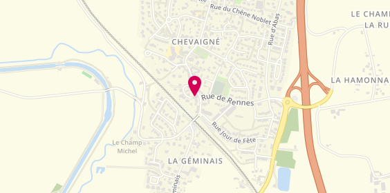 Plan de Cécilia Coiffure, 18 Rue d'Ille et Rance, 35250 Chevaigné