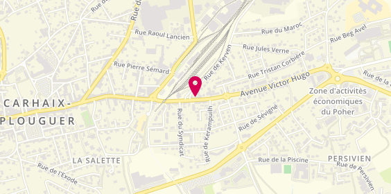 Plan de Esprit Coiffure, 3 avenue Victor Hugo, 29270 Carhaix-Plouguer