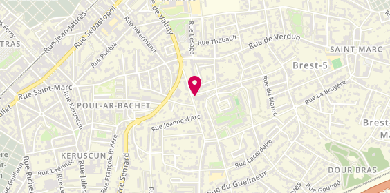 Plan de Saint Marc Coiffeur, 4 Rue Auguste Rodin, 29200 Brest