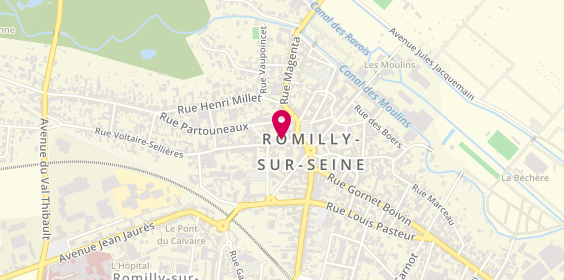 Plan de Flash Coiffure, 8 Rue Voltaire Sellières, 10100 Romilly-sur-Seine