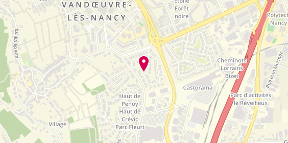 Plan de Kenza Coiffure, 10 Rue Gabriel Fauré, 54500 Vandœuvre-lès-Nancy