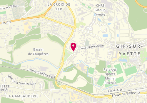 Plan de GR Coiffure, 36 Rue Juliette Adam, 91190 Gif-sur-Yvette