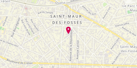 Plan de Ez coiffure hommes, 34 avenue de la République, 94100 Saint-Maur-des-Fossés