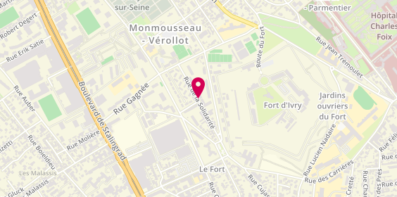 Plan de Virginie Lm Coiffure Domicile, 32 Rue Solidarité, 94400 Vitry-sur-Seine