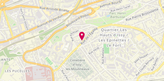 Plan de Ana'Isis-Coiffure-Mix, 36 Rue de l'Égalité, 92130 Issy-les-Moulineaux