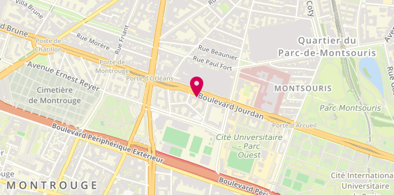 Plan de Ark Coiffure, 105 Boulevard Jourdan, 75014 Paris