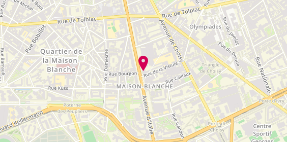 Plan de Tchip Coiffure, 101 avenue d'Italie, 75013 Paris