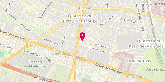 Plan de Elena Coiffure, 64 Rue Beaunier, 75014 Paris
