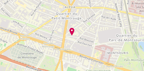Plan de Derya Coiffure, 56 Rue Beaunier, 75014 Paris