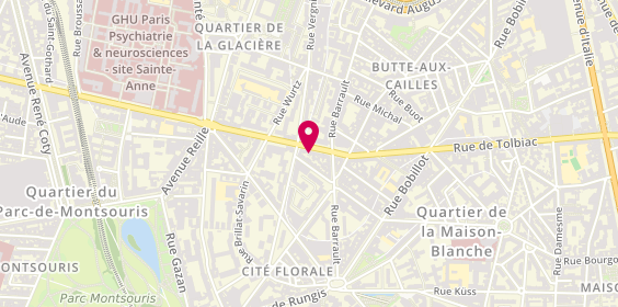 Plan de L'Adresse Paris, 223 Rue de Tolbiac, 75013 Paris