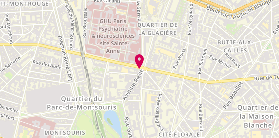 Plan de L'Atelier Zen Coiffure, 1 Rue d'Alesia, 75014 Paris