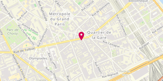 Plan de IDL Barber Coiffure, 55 Rue de Tolbiac, 75013 Paris