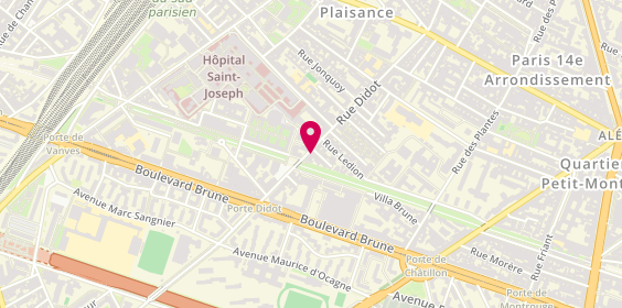 Plan de Dara-Coiffure, 121 Rue Didot, 75014 Paris